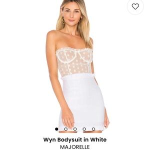 Majorelle Bodysuit Nude and White